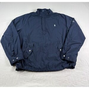 Vintage Polo Golf Ralph Lauren Jacket Mens L Blue Windbreaker Pullover Vented